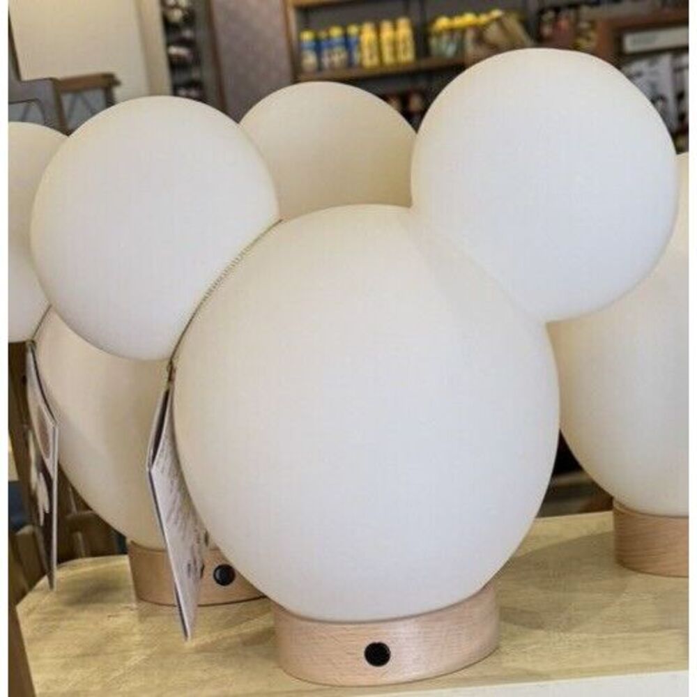2025 Disney Parks Home Collection Mickey Mouse Light Up Icon Lamp Wood O…